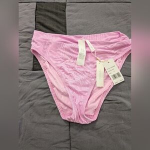 NWT Sunshine 79 Size 10 Pink Bikini Bottoms With Gold Button Beach Swim Summer